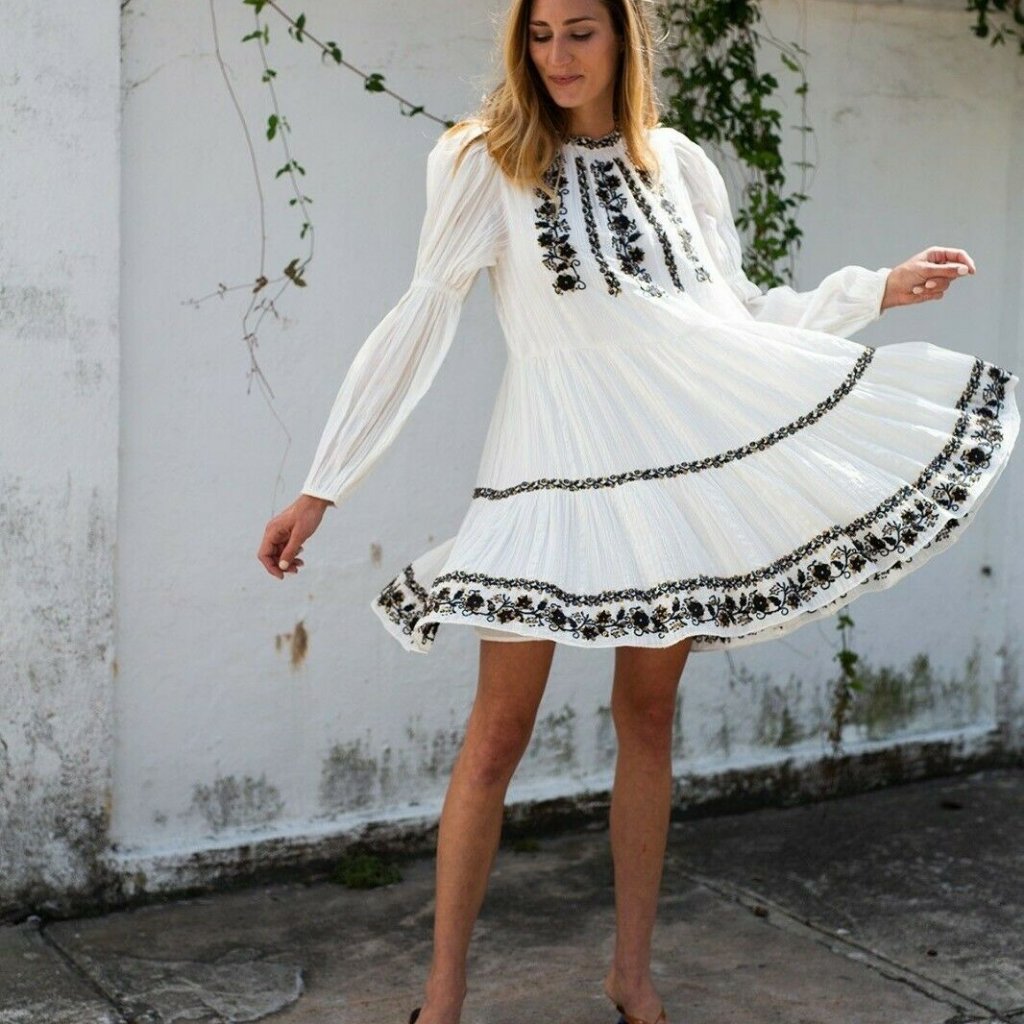 Ulla Johnson Ceres Dress Beaded Embellished S 4